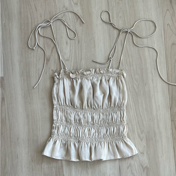 Reformation Silk Square Neckline Crop Top Tank - Picture 3 of 5